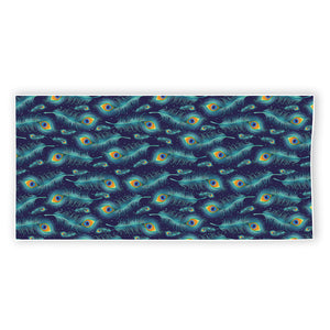 Peacock Feather Pattern Print Beach Towel