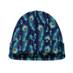 Peacock Feather Pattern Print Beanie