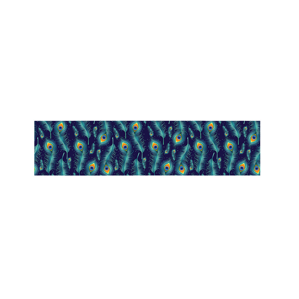 Peacock Feather Pattern Print Bed Runner