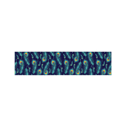 Peacock Feather Pattern Print Bed Runner