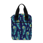 Peacock Feather Pattern Print Bible Tote Bag
