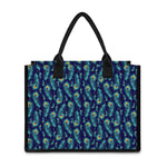 Peacock Feather Pattern Print Canvas Tote Bag