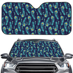 Peacock Feather Pattern Print Car Windshield Sun Shade