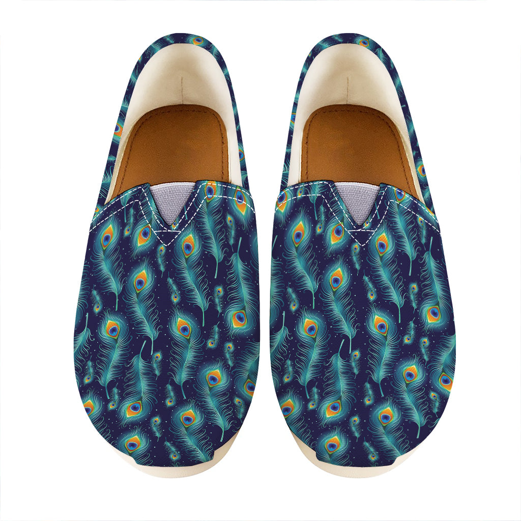 Peacock Feather Pattern Print Casual Shoes