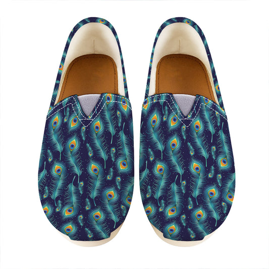 Peacock Feather Pattern Print Casual Shoes