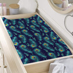 Peacock Feather Pattern Print Changing Pad Cover