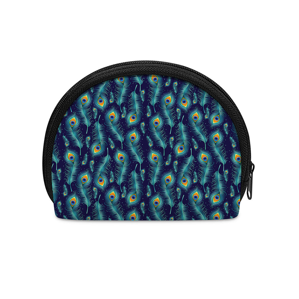 Peacock Feather Pattern Print Coin Purse