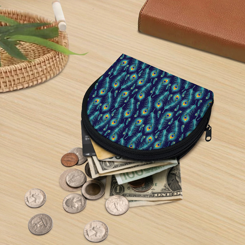 Peacock Feather Pattern Print Coin Purse