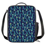 Peacock Feather Pattern Print Crossbody Lunch Bag