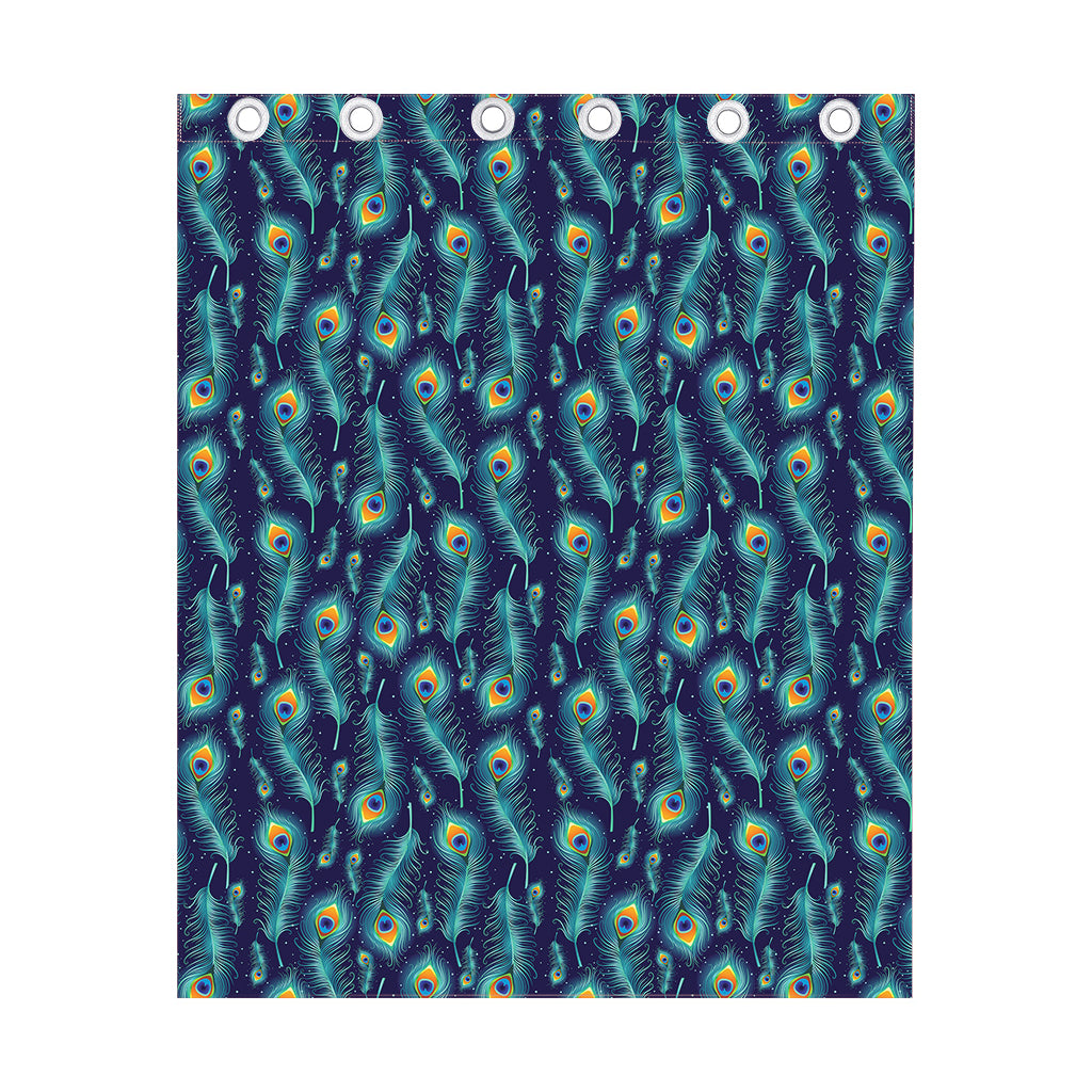 Peacock Feather Pattern Print Curtain