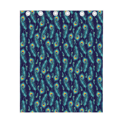 Peacock Feather Pattern Print Curtain