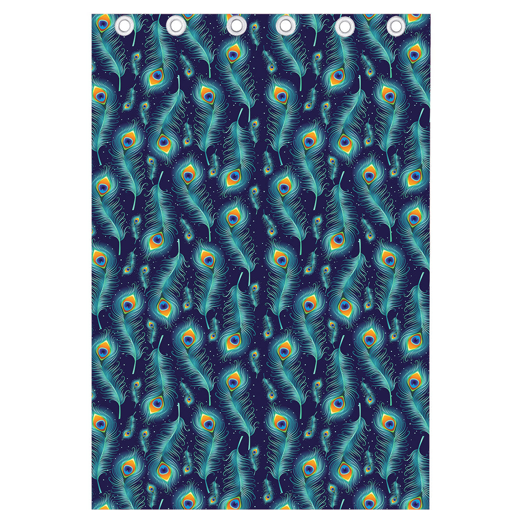 Peacock Feather Pattern Print Curtain