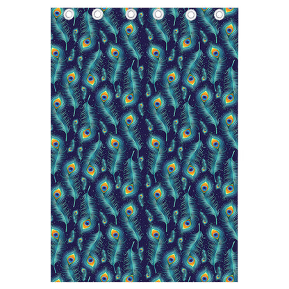 Peacock Feather Pattern Print Curtain