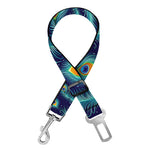 Peacock Feather Pattern Print Dog Seat Belt