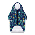 Peacock Feather Pattern Print Dog Zip Up Hoodie