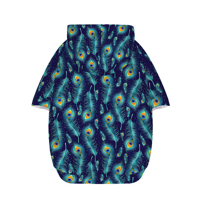 Peacock Feather Pattern Print Dog Zip Up Hoodie
