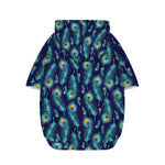 Peacock Feather Pattern Print Dog Zip Up Hoodie