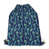 Peacock Feather Pattern Print Drawstring Bag