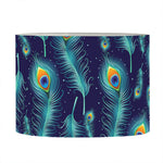 Peacock Feather Pattern Print Drum Lamp Shade