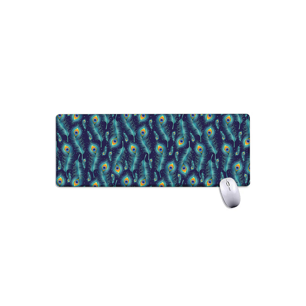 Peacock Feather Pattern Print Extended Mouse Pad