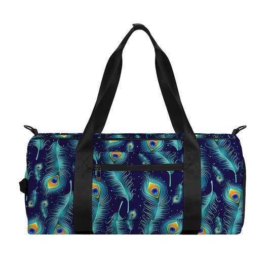 Peacock Feather Pattern Print Gym Bag
