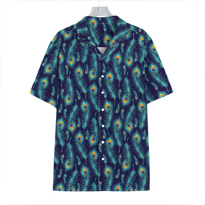 Peacock Feather Pattern Print Hawaiian Shirt
