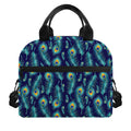 Peacock Feather Pattern Print Insulated Lunch Bag