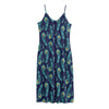 Peacock Feather Pattern Print Jersey Midi Cami Dress