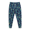 Peacock Feather Pattern Print Jogger Pants