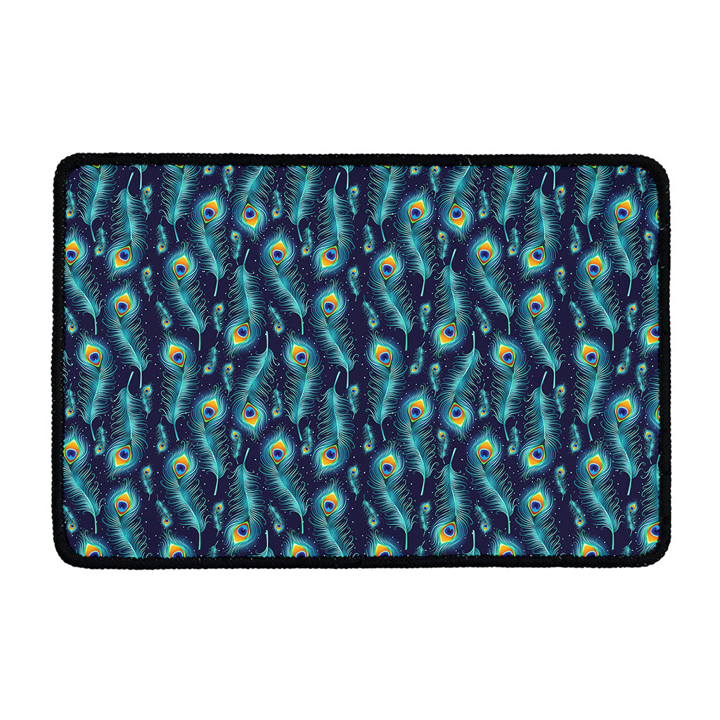 Peacock Feather Pattern Print Kitchen Mat
