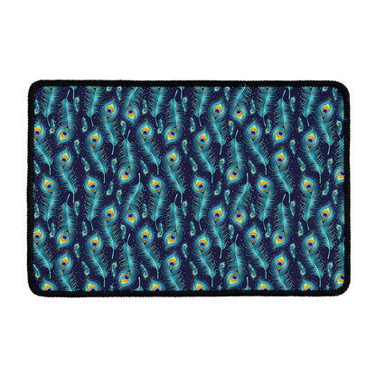 Peacock Feather Pattern Print Kitchen Mat