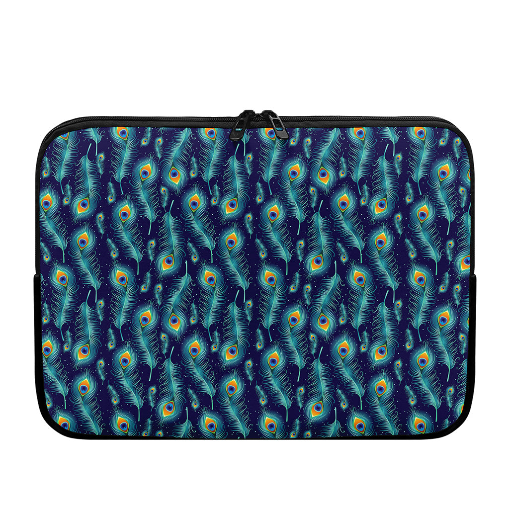 Peacock Feather Pattern Print Laptop Sleeve