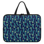 Peacock Feather Pattern Print Laptop Sleeve With Handle