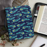 Peacock Feather Pattern Print Leather Bible Cover