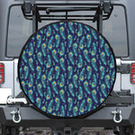 Peacock Feather Pattern Print Leather Spare Tire Cover
