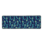 Peacock Feather Pattern Print Long Kitchen Mat