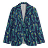 Peacock Feather Pattern Print Men's Blazer