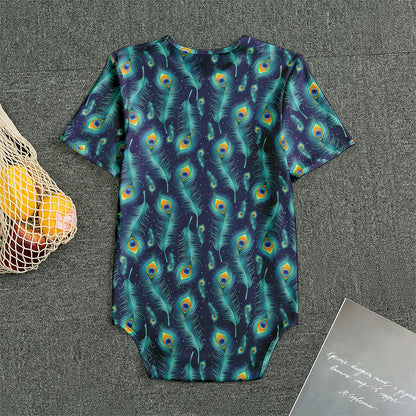 Peacock Feather Pattern Print Men's Bodysuit