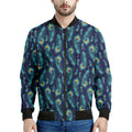 Peacock Feather Pattern Print Men's Bomber Jacket