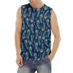 Peacock Feather Pattern Print Men's Fitness Tank Top