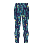 Peacock Feather Pattern Print Men's leggings