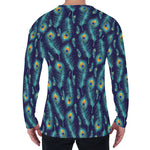 Peacock Feather Pattern Print Men's Long Sleeve T-Shirt