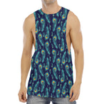 Peacock Feather Pattern Print Men's Muscle Tank Top