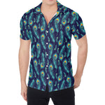 Peacock Feather Pattern Print Men's Shirt
