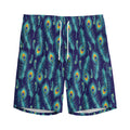 Peacock Feather Pattern Print Men's Athletic Shorts