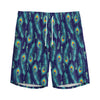 Peacock Feather Pattern Print Men's Sports Shorts