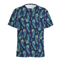 Peacock Feather Pattern Print Men's Athletic T-Shirt