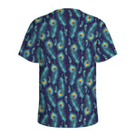 Peacock Feather Pattern Print Men's Sports T-Shirt