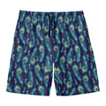 Peacock Feather Pattern Print Men's Swim Trunks