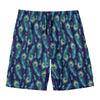 Peacock Feather Pattern Print Men's Swim Trunks